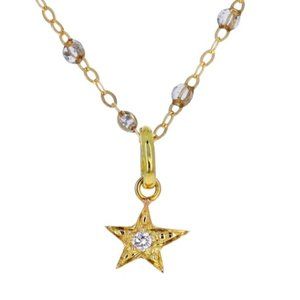 Star gold pendant with diamond by gigi CLOZEAU 18 carat gold